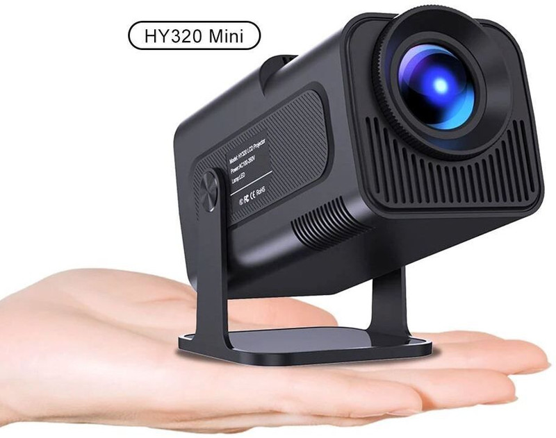 U.S. CROWN HY320 Mini 4K Support Android 13 WiFi 6/BT 5.0 2GB/16GB Auto Keystone (5000 lm / 1 Speaker / Wireless / Remote Controller) Portable Projector(Black)