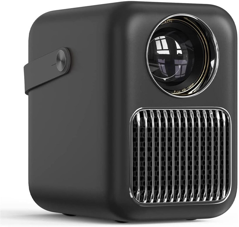 WANBO T6R Max Native Full HD (7000 lm / 2 Speaker / Wireless / Remote Controller) 4K HDR, Android 9.0 Fully Automatic | Dust Proof | 10 Watt Hi-Fi Speaker | Dual WiFi, BT | 250" Max Screen Projector(Black)