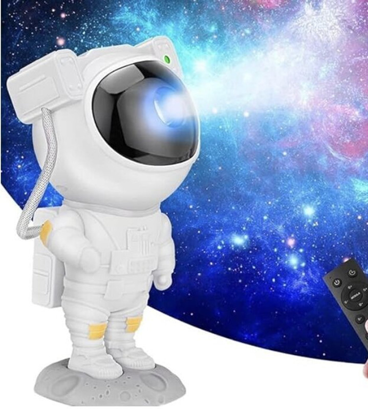 Lisse Astronaut Galaxy Projector Night Light with Remote Control, 360° Rotating Star (50 lm / 1 Speaker / Wireless / Remote Controller) Portable Projector(Black&white)