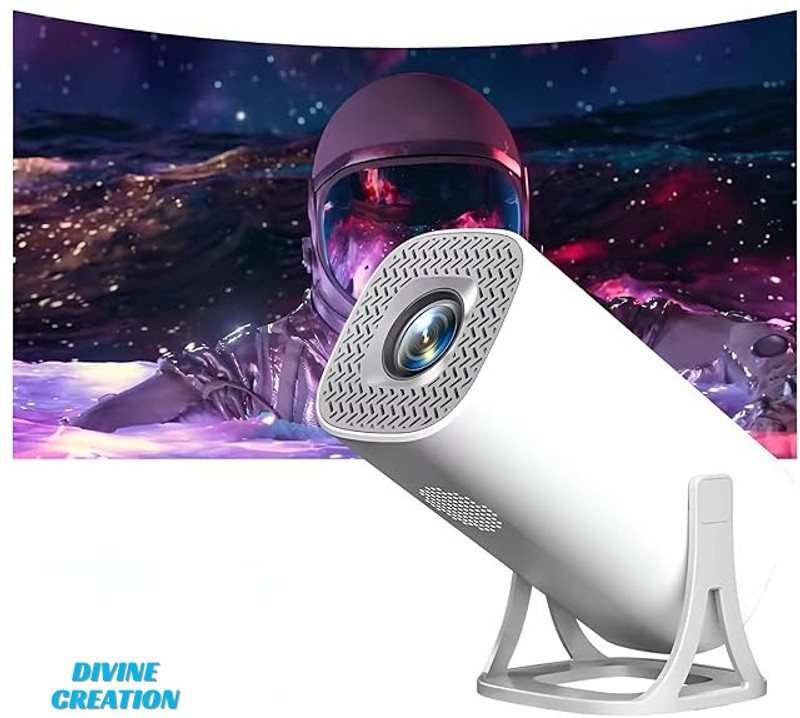 Divine creation S40 UltraView Android Smart LED I 4K Projector I Portable Cinema Projector B343 (5000 lm / 1 Speaker / Wireless / Remote Controller) Portable Projector(White)