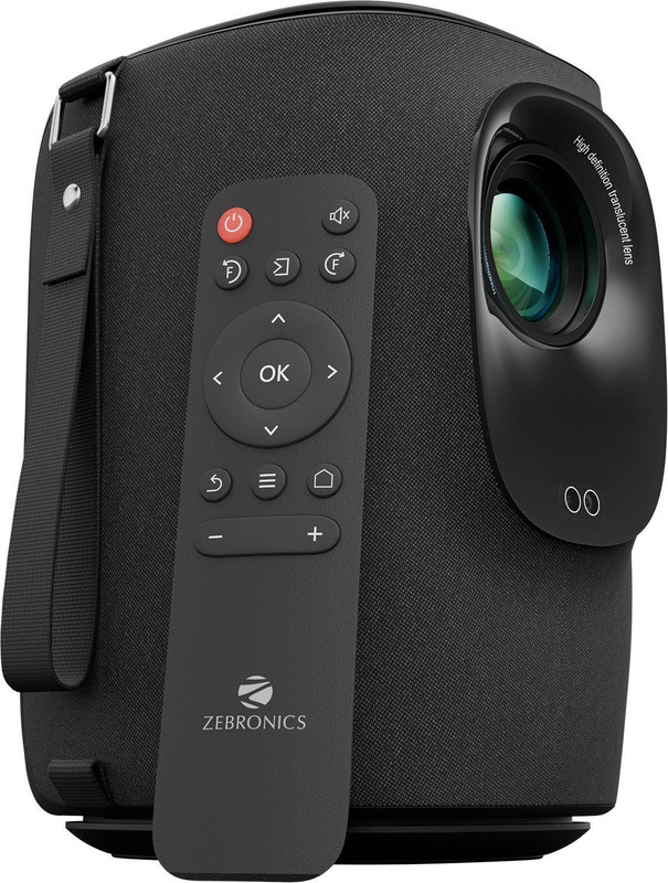 ZEBRONICS ZEB-PIXAPLAY 24 (5000 lm / Remote Controller) Portable Full HD 1080p, 160-inch Screen Size, Auto Focus & Keystone, Bluetooth, WIFI, HDMI (ARC), USB, AUX, APP Support, Miracast Smart LED Projector(Black)