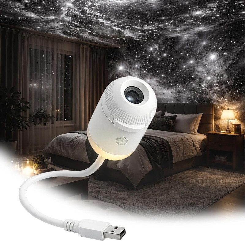 GREENSKY Galaxy Projector Light with (12 Slide) USB Portable (5 lm) Portable Projector(White)