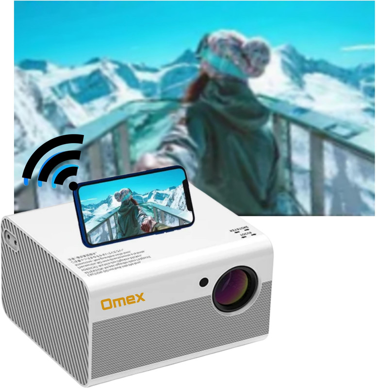 Omex M18 Android FHD 1920×1080p HD New 5G Wifi, bluetooth 4D Correction (4000 lm / 2 Speaker / Wireless / Remote Controller) Portable Projector(White)