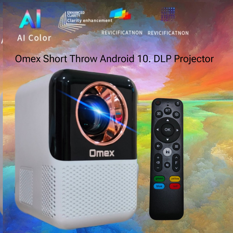 Omex M9 WI-FI Miracast 1280P HD Smart Home Theater LED Video Projector (2200 lm / 2 Speaker / Wireless / Remote Controller) Portable Projector(White)