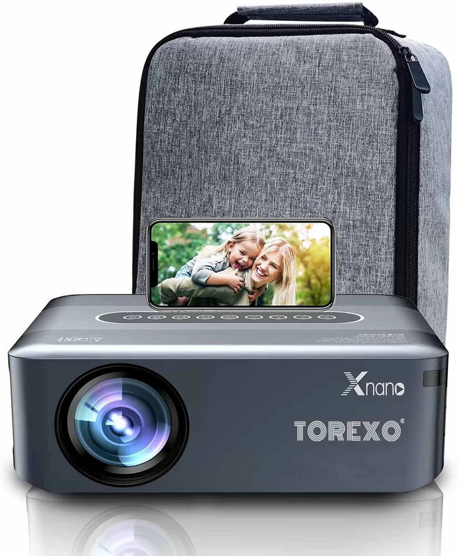Torexo Sales X1s FullHD Android 9.0 2GB/16GB Storage 2.4G/5G WiFi/BT 5.0 Voice Control Remote (12000 lm / 1 Speaker / Wireless / Remote Controller) Portable Projector(Grey)