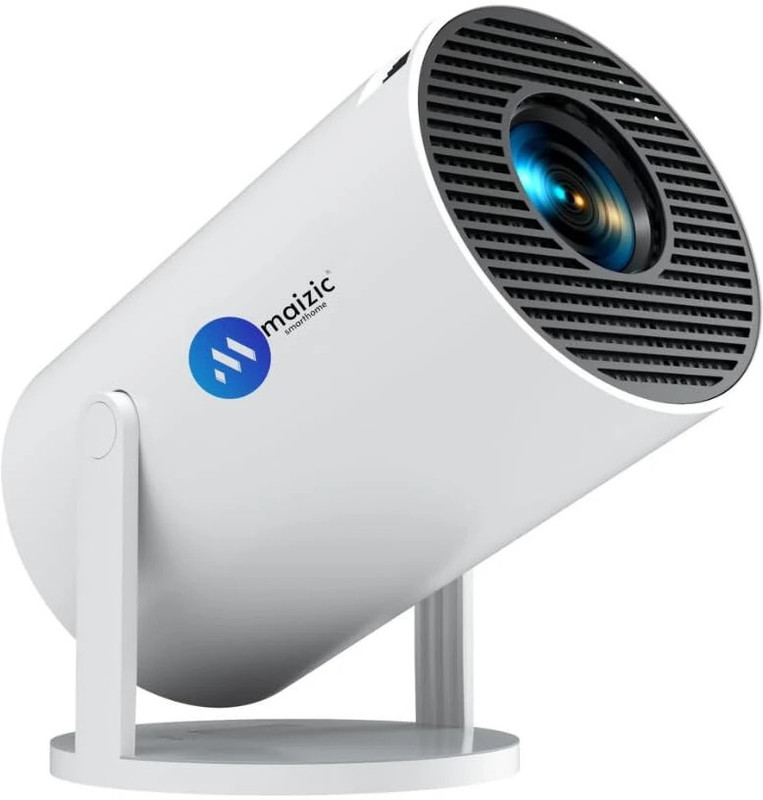 Maizic Smarthome 4K Android Projector with 150'' Display |WiFi, BT| 180° Rotation, Auto Keystone (8400 lm / 1 Speaker / Wireless / Remote Controller) Portable Projector(White)