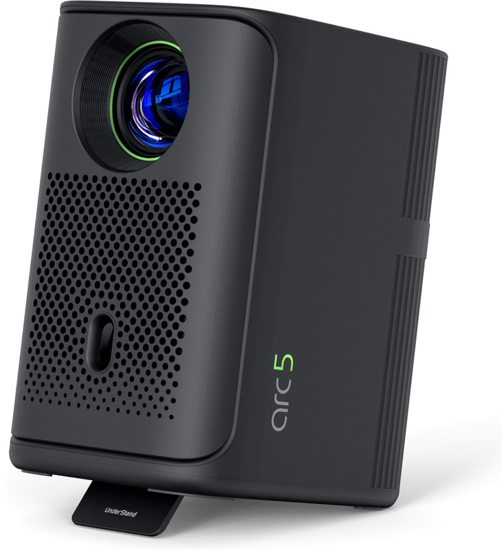 Lumio Arc 5 (200 lm / 1 Speaker / Wireless / Remote Controller) Portable Official Google TV & Netflix, 1080p Full HD, 4K Support via HDMI, 100" Screen, Auto Keystone, Obstacle Avoidance, Dolby Audio, Bluetooth Speaker Projector(Grey)