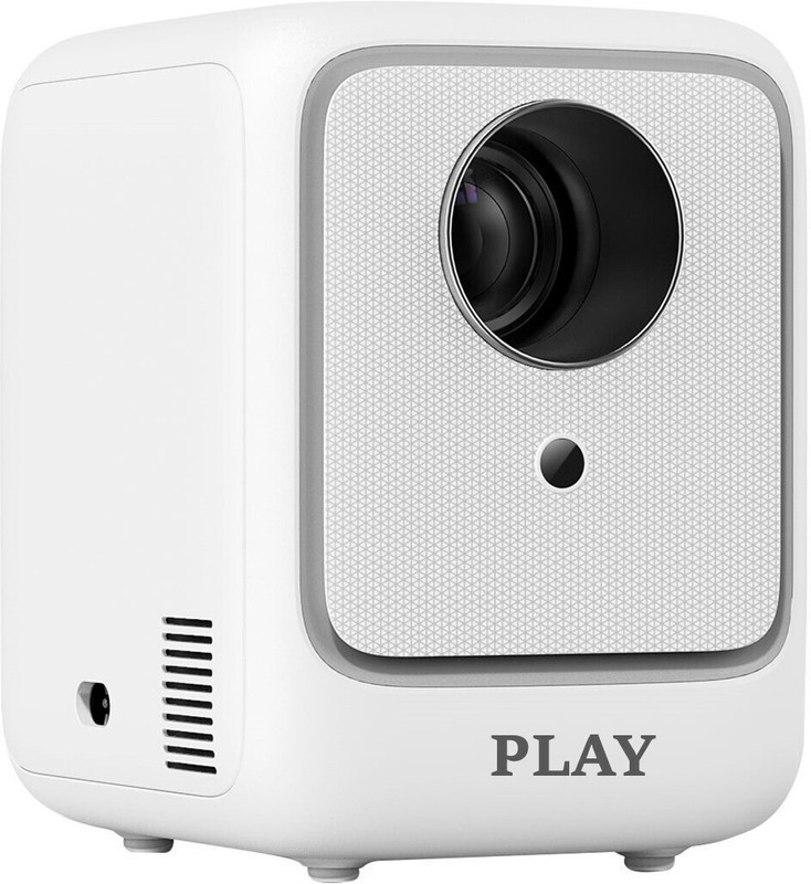 PLAY BIG-1 Versatile Smart 4k 3D Android 9 WiFi Bluetooth 8GB Electrical Remote Zoom (5000 lm / Wireless / Remote Controller) Portable Projector(White)