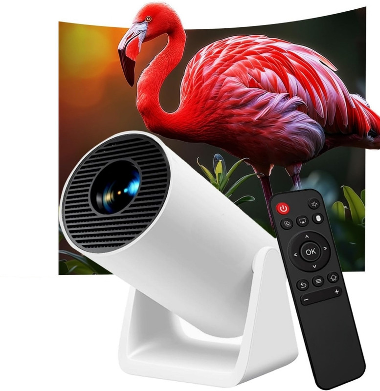 NextFusion Lightbeam Smart Home Projector | HD 720p Display, 4K Ready (8000 lm / 1 Speaker / Wireless / Remote Controller) Portable Projector(White)