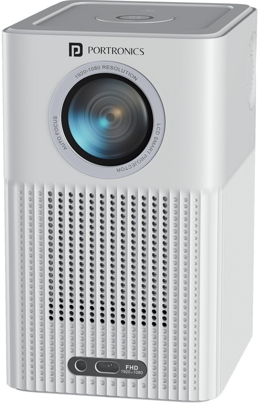 Portronics Beem 500 Smart Projector, 8K Support / 1080p Native, 16W Speaker, Auto Focus, (6700 lm) Portable Projector(White)