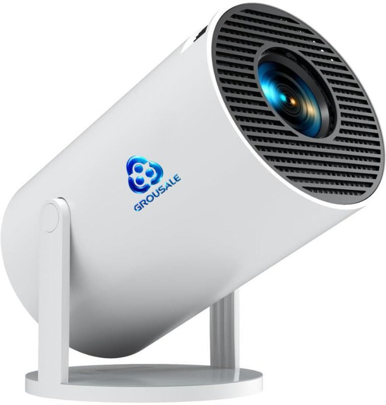 Grousale CineGo Ultra 4K LED Smart Projector | Android 13 | 2000Lm | 150" Display (8400 lm / Wireless / Remote Controller) Portable Projector(White)