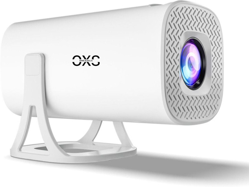 OneXsale 1080P 4K Smart Home Movie Mini 2In1 Professional Android Projector (1000 lm / 1 Speaker / Remote Controller) Portable Projector(White)