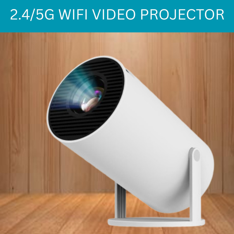 GUGGU Smart (Projector) 1080P & 4K Support Rotatable Design With Netflix/Prime etcR459 (4500 lm / 1 Speaker / Wireless / Remote Controller) Portable Projector(White)