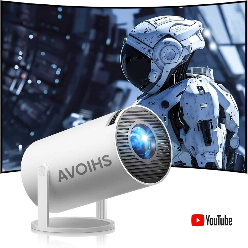 AVOIHS SMART LED 4K FULL HD HY300 Android11 Projector WiFi 180° Rotation Auto Keystone (4500 lm / 1 Speaker / Wireless / Remote Controller) Portable Projector(White)