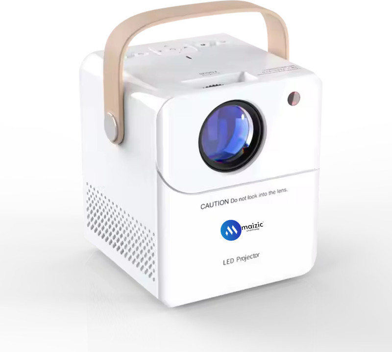 Maizic Smarthome Cube 4K Smart Projector for Android, Mini Outdoor Projector Bluetooth 180 ANSI (2000 lm / Wireless / Remote Controller) Portable Projector(White)