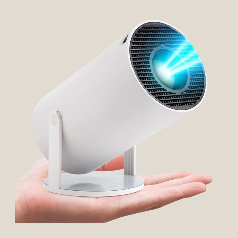 Punnkk HY300 Pro Smart,4K HD Wifi6 BT5, Android12, 180Degree Rotation Auto Keystone (4500 lm / 1 Speaker / Wireless / Remote Controller) Portable Projector(Light Grey)