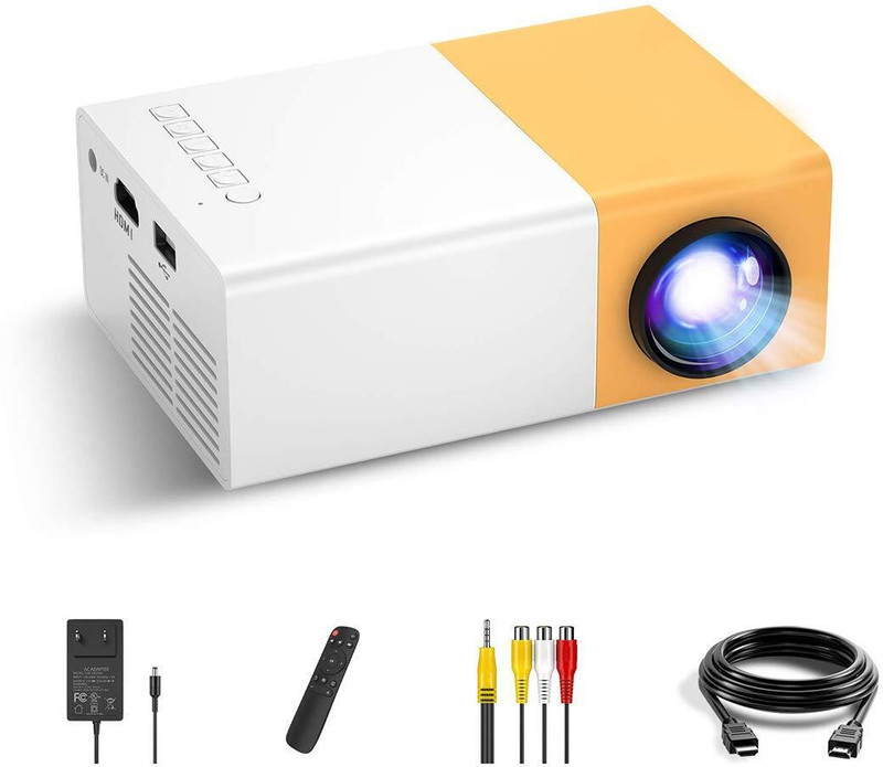 TOTAL Mini Home Theater LED Projector with Remote Controller Support HDMI AV SD USB (4000 lm) Portable Projector(YELLOW OR WHITE)