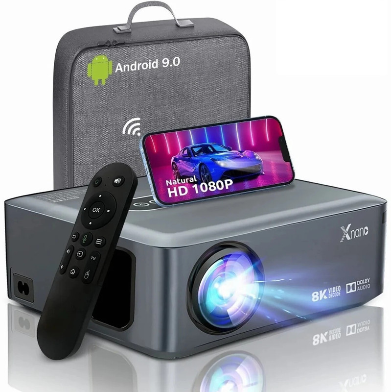 Trending Store New X1 Android 9 Ultra Full HD 2+16GB 8K Support for Home Cinema (12000 lm / 1 Speaker / Wireless / Remote Controller) Portable Projector(Rock Grey)