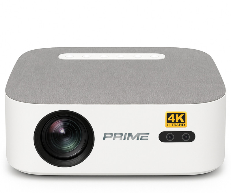 Prime Projector PS5 VividBeam 4K QLED Ultra HD Smart Android Projector (16000 lm / 2 Speaker / Wireless / Remote Controller) Portable Projector(AI Focus & Keystone Home Theater Projector with WiFi, Bluetooth, HDMI & OTT Apps)