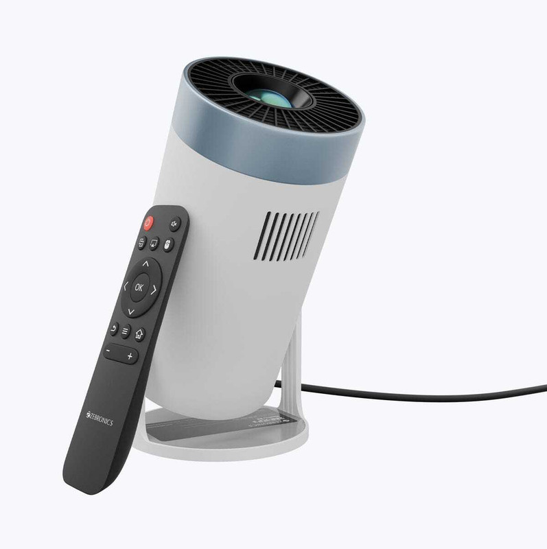 ZEBRONICS PixaPlay 62 (3000 lm / Wireless / Remote Controller) Portable Projector(White+Blue)