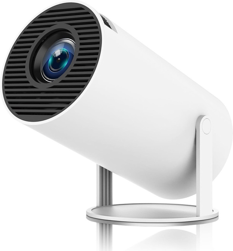 AUTOESSENCE HY300PRO+ | 4K Support Android Projector | Native 720p | Freestyle WiFi Miracast (4500 lm) Portable Projector(White)