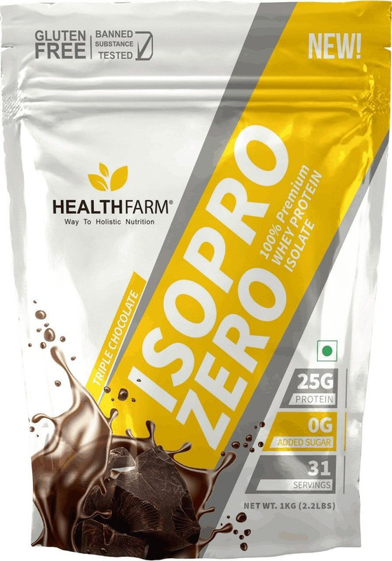 HEALTHFARM Isopro Zero 100% whey isolate protein-31 servings Whey Protein(1 kg, Triple Chocolate)