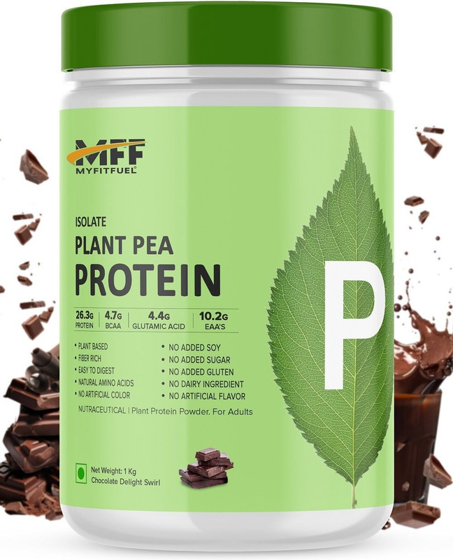 MyFitFuel MFF Plant Pea Protein 1 Kg (2.2 lbs) Chocolate Delight Swirl Plant-Based Protein(1 kg, Chocolate Delight Swirl)