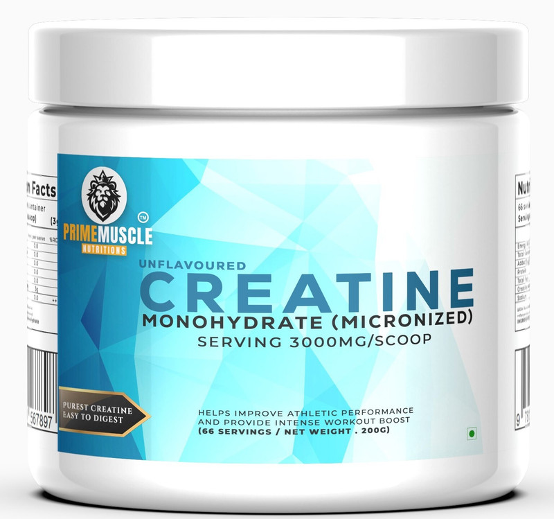 Primemuscle Nutritions 100% Pure|Supports Performance and Muscle Growth,66 serving Creatine(200 g, Unflavoured)
