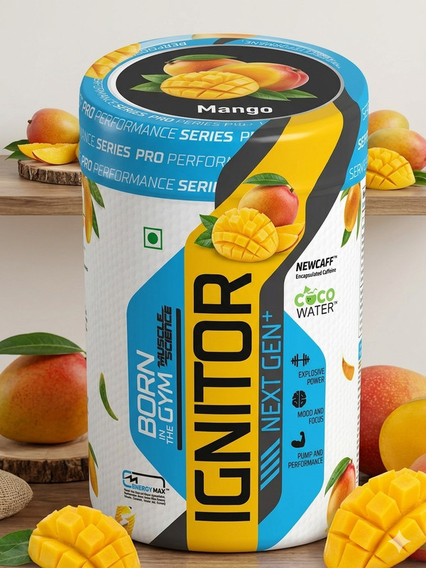 MS IGNITOR 3850 mg Beta Alanine For Endurance | 1000mg Arginine For Pump | Pre Workout(240 g, MANGO)