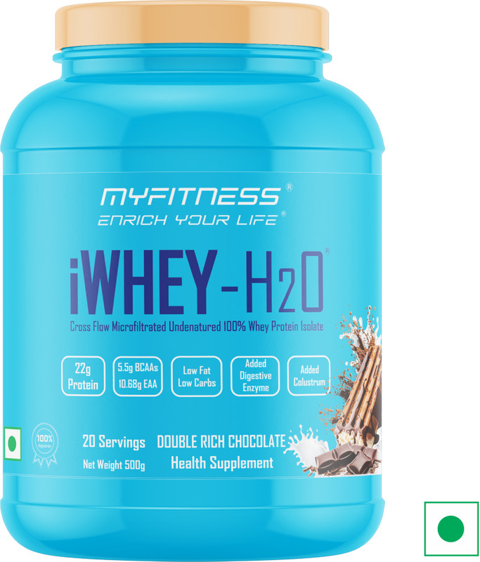 MYFITNESS iWhey H2O Double Rich Chocolate 500g Whey Protein(500 g, Double Rich Chocolate)