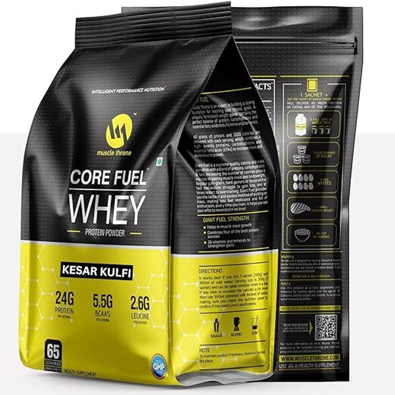 Muscle Throne CORE FUEL Whey Protein(2 kg, KESAR KULFI)