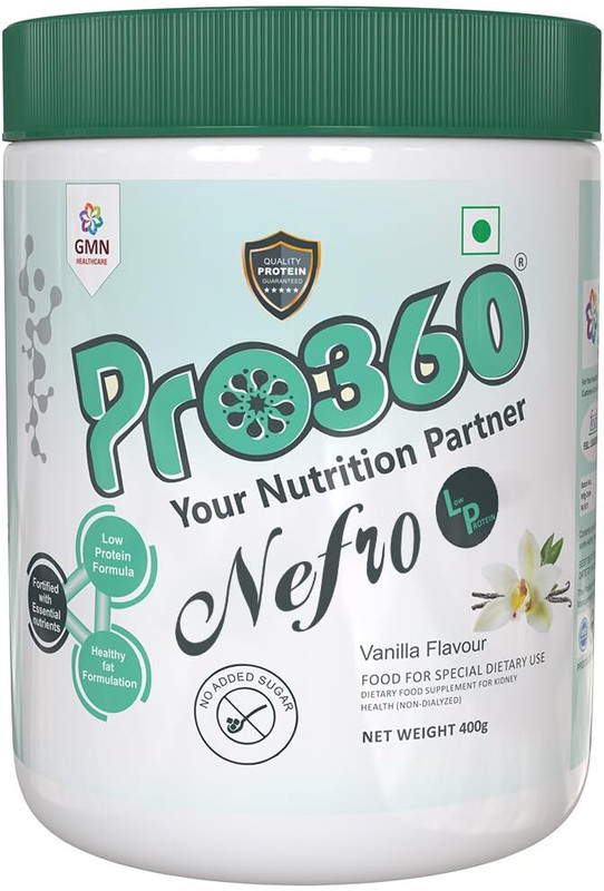 PRO360 Nephro LP-Non-Dialysis Care Nutritional Protein Supplement for Kidney/Renal Health Nutrition Drink(400 g, Vannila Flavored)