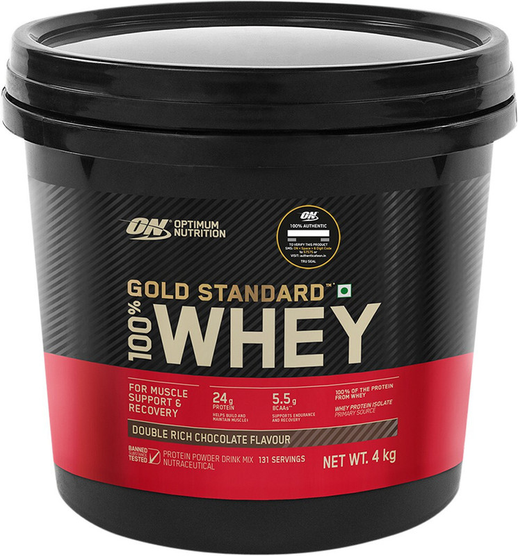 Optimum Nutrition (ON) Gold Standard 100% Whey Protein Powder - Primary Source Isolate Whey Protein(4 kg, Double Rich Chocolate)