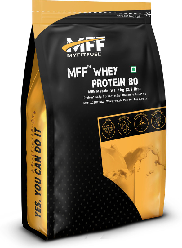 MyFitFuel MFF Whey Protein 80, 1 Kg, Milk Masala (30 Servings) Whey Protein(1000 g, Milk Masala)
