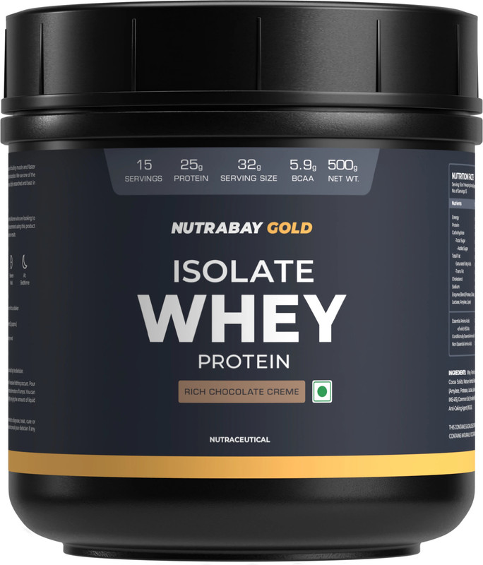 Nutrabay Gold Isolate Whey Protein(500 g, Rich Chocolate Creme)