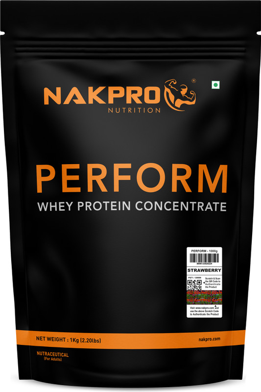 Nakpro PERFORM Supplement Powder Whey Protein(1 kg, Strawberry)