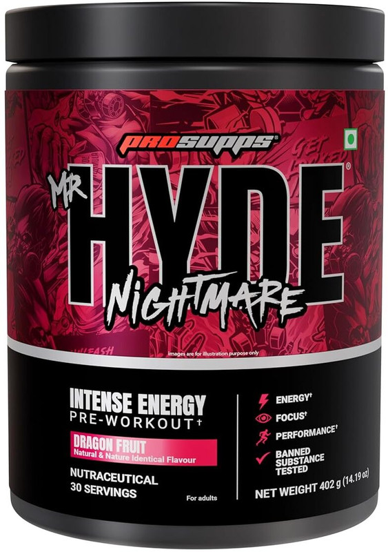 PROSUPPS HYDE NIGHTMARE INTENSE ENERGY PRE-WORKOUT (Energy,Focus,Strength & Hydration) Pre Workout(396 g, DRAGON FRUIT)