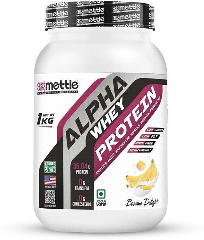 METTLE Alpha whey protein Whey Protein(1 kg, Banana Delight)