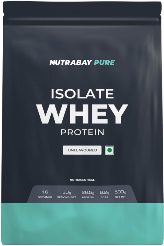Nutrabay Pure 100% Whey Protein Isolate || Raw Whey - Whey Protein(500 g, Unflavoured)