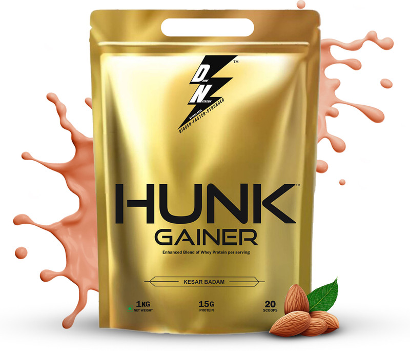HUNK GAINER KESAR BADAM 1KGS Weight Gainers/Mass Gainers(1 kg, KESAR BADAM)