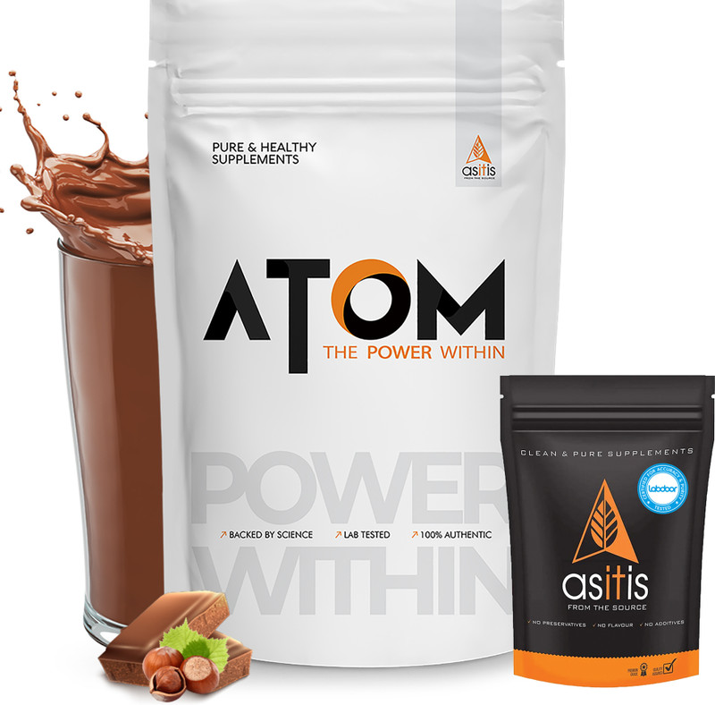 AS-IT-IS Nutrition ATOM Beginners Whey Choco Hazel Fusion 1kg+ AS-IT-IS Creatine 100g (Combo Pack) Whey Protein(1100 g, Choco Hazel Fusion + Unflavoured(Combo))