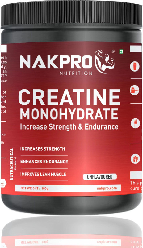 Nakpro Micronized Creatine Monohydrate Jar Trustified Certified, Supports Muscle Growth Creatine(150 g, Unflavoured)