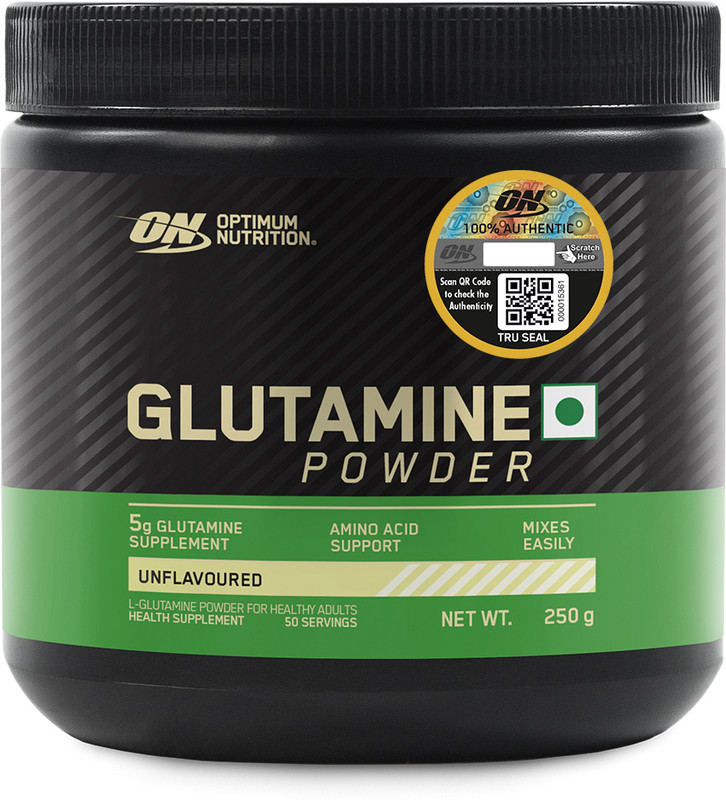 Optimum Nutrition (ON) L-Glutamine Powder, Amino Acid Support & Muscle Recovery, 50 Serves Glutamine(250 g, Unflavored)