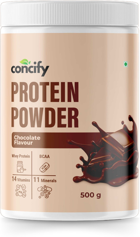Concify Protein Powder (Chocolate Flavour) | Whey Protein, BCAA, 14 Vitamins,11 Minerals Protein Blends(500 g, CHOCOLATE)