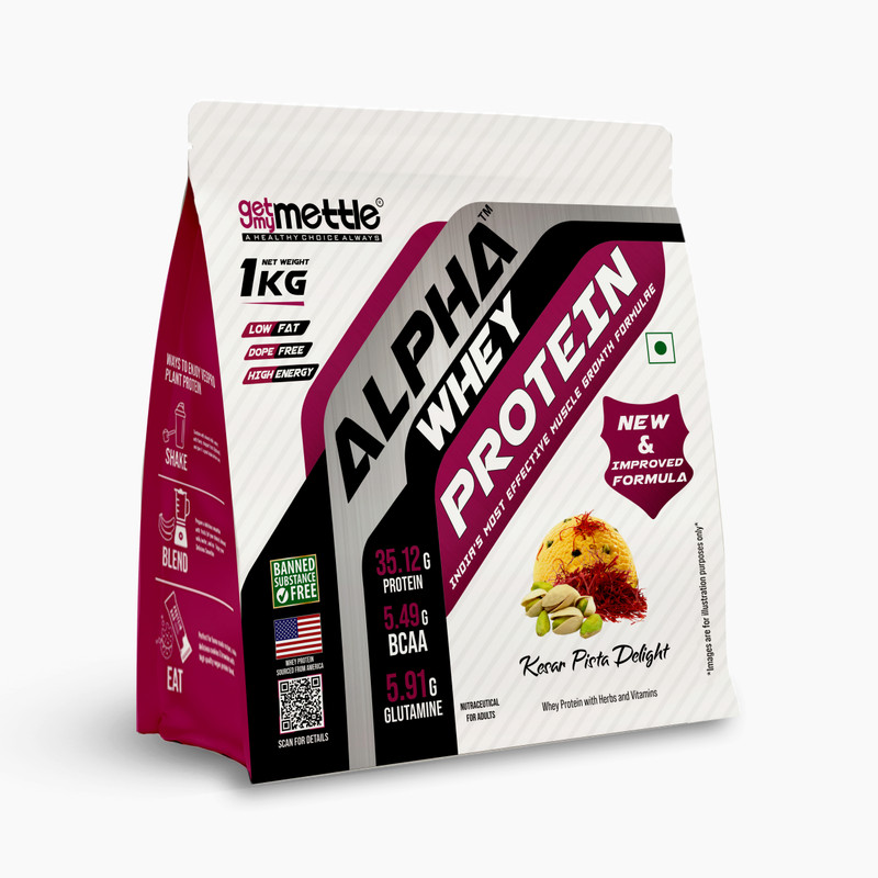 METTLE Alpha Whey Protein(1 kg, Kesar Pista Delight)