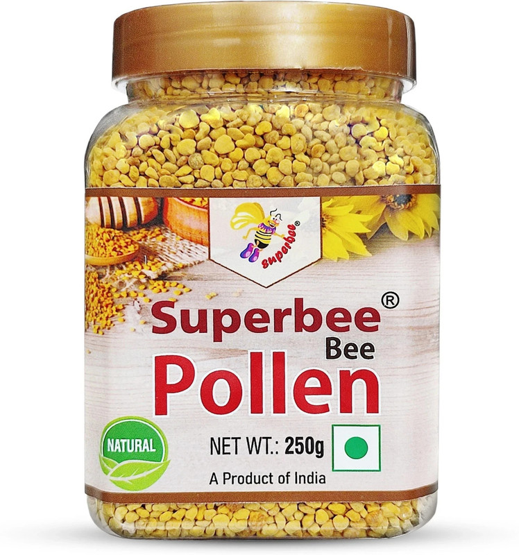 Super Bee 100% Natural Bee Pollen granules superior Quality,250 g Plant-Based Protein(250 g, natural)
