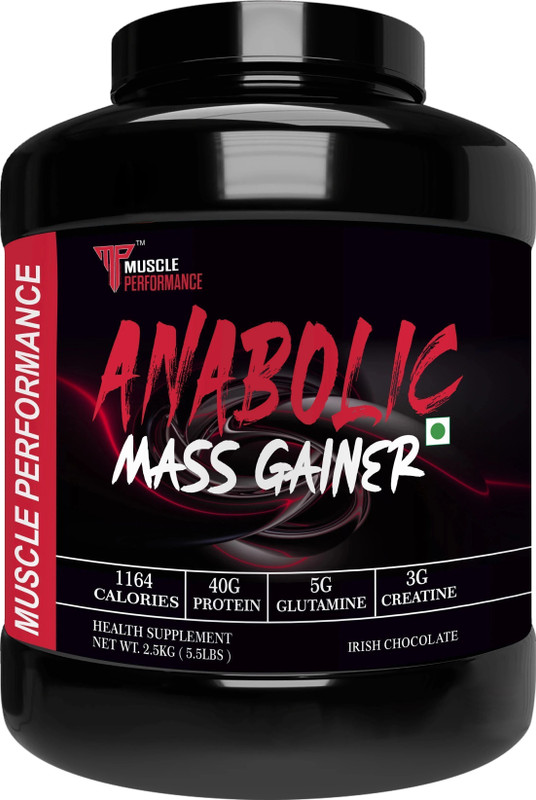 Muscle Performance Anabolic Mass Gainer With 40g Protein, Added Vitamins, Probiotics, Enzymes Weight Gainers/Mass Gainers(2.5 kg, Irish Chocolate)