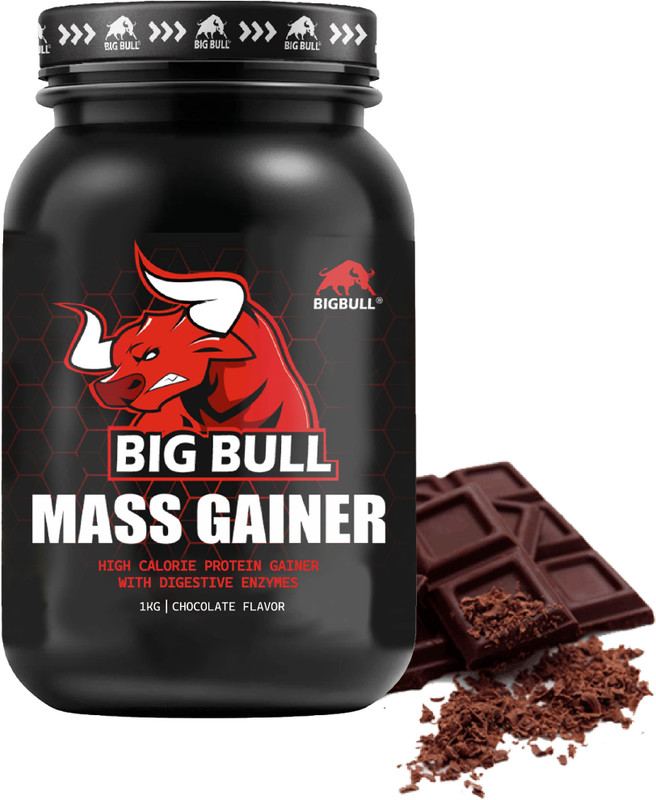 Big Bull Mass Gainer | High Protein Muscle Mass & Weight Gainer (1KG, Chocolate Flavor) Weight Gainers/Mass Gainers(1 kg, Chocolate)