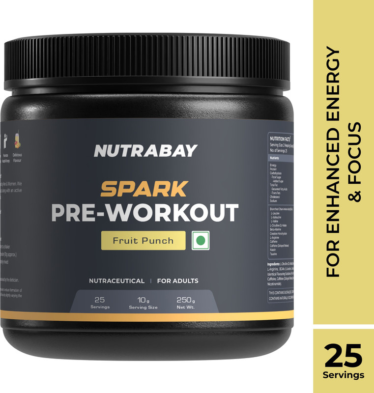 Nutrabay Gold Spark Pre-Workout EAA (Essential Amino Acids)(250 g, Fruit Punch)