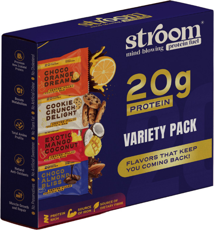 STROOM 20g Protein Bars Assorted Box Protein Bars(252 g, Plain)